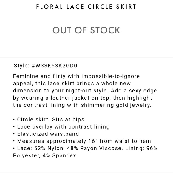 🇺🇦 NEW Guess Brand A Line Lace Skirt Size Medium - Picture 6 of 6